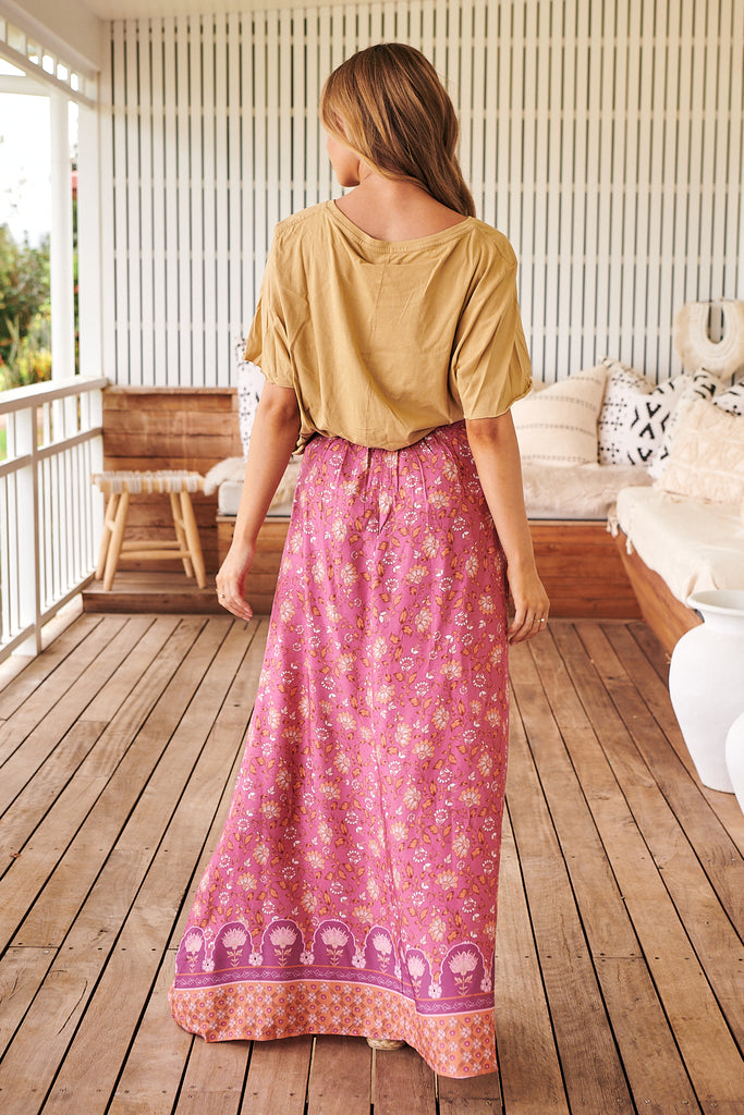 Rose print hot sale maxi skirt